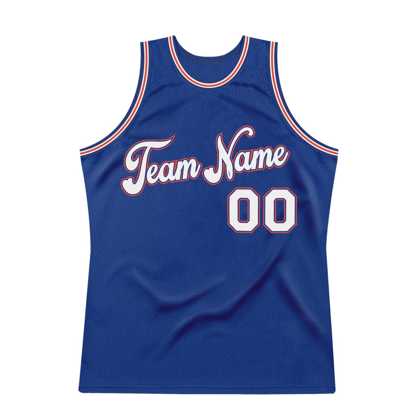 Custom Royal White-Orange Authentic Throwback Basketball Jersey - Sky-Custom