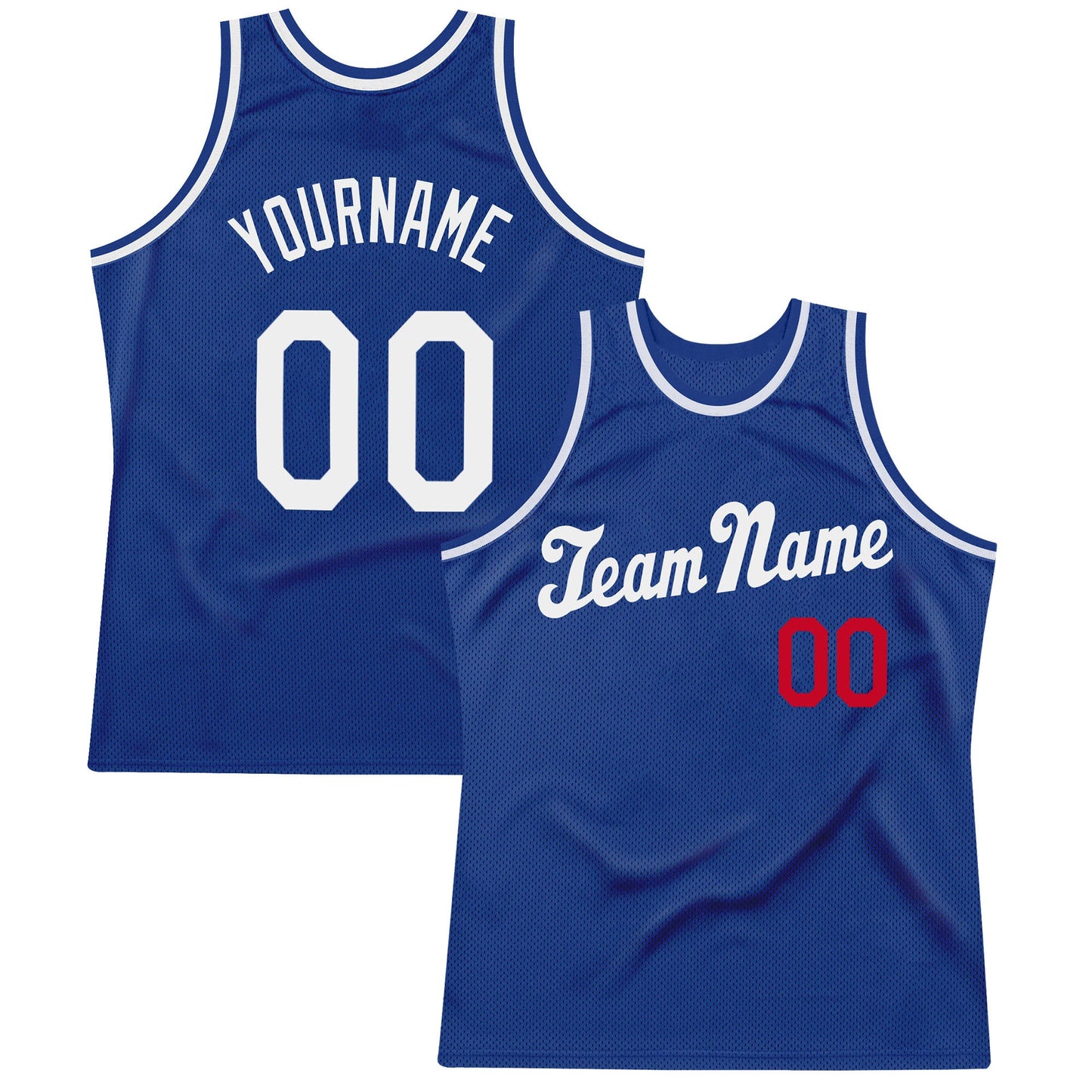 Custom Royal White-Red Authentic Throwback Basketball Jersey - Sky-Custom