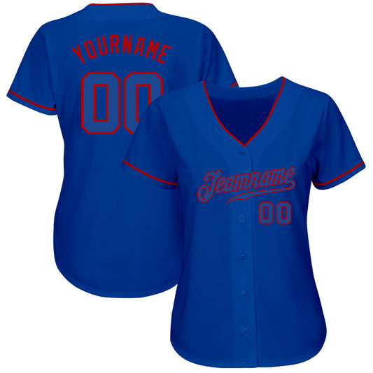 Custom Royal Royal-Red Authentic Baseball Jersey - Sky-Custom