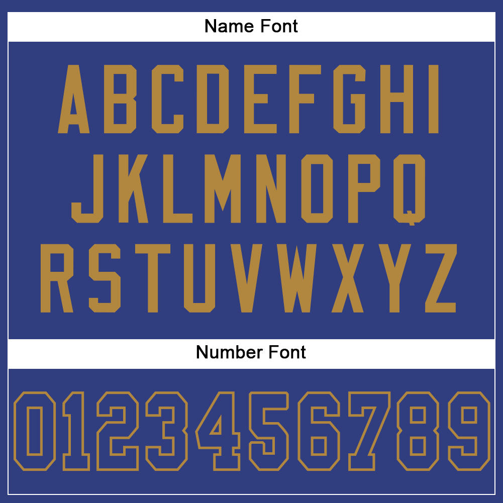 Custom Royal Royal-Old Gold Mesh Authentic Football Jersey - Sky-Custom