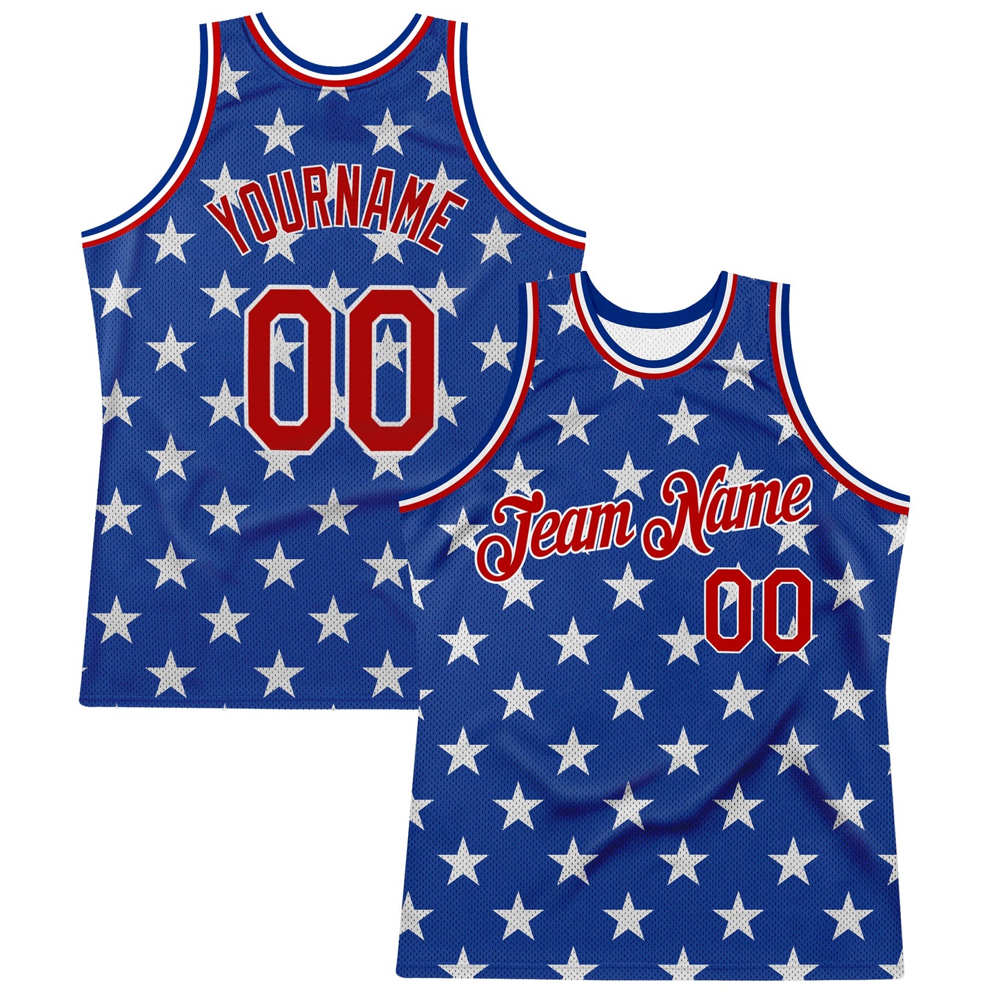 Custom Royal Red-White 3D Pattern Design American Flag Authentic Basketball Jersey - Sky-Custom