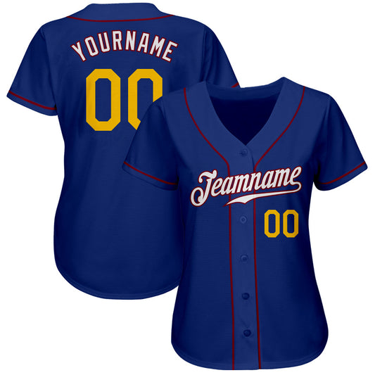 Custom Royal Gold-Crimson Authentic Baseball Jersey - Sky-Custom