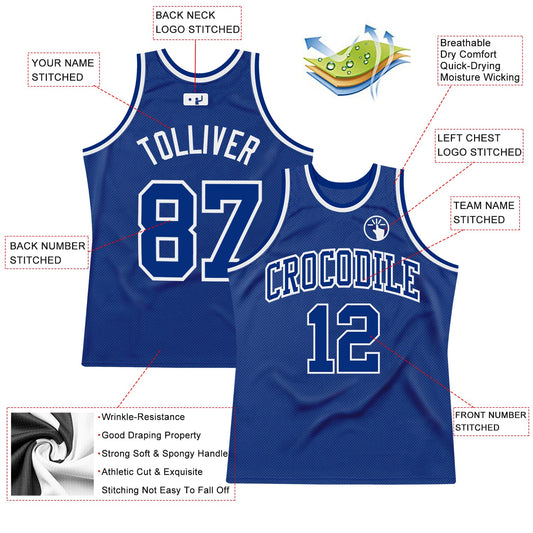 Custom Royal Royal-White Authentic Throwback Basketball Jersey - Sky-Custom