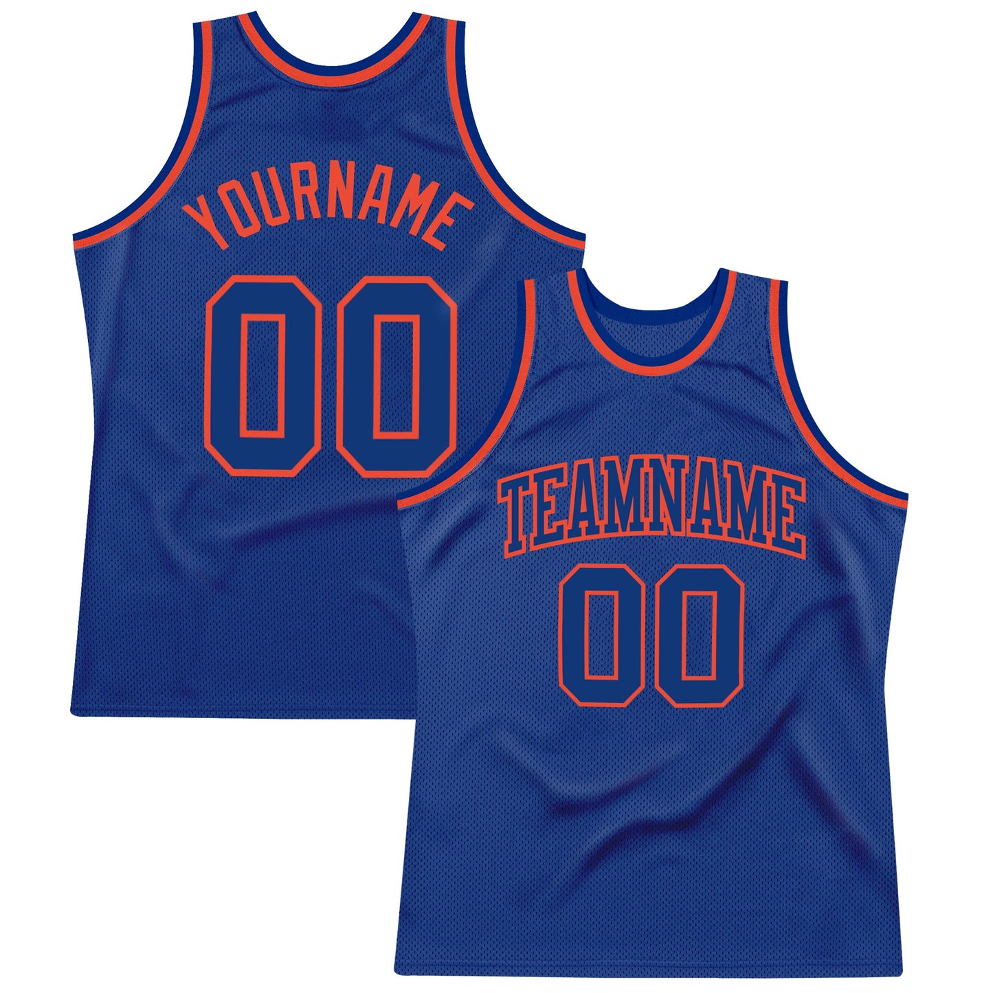 Custom Royal Royal-Orange Authentic Throwback Basketball Jersey - Sky-Custom