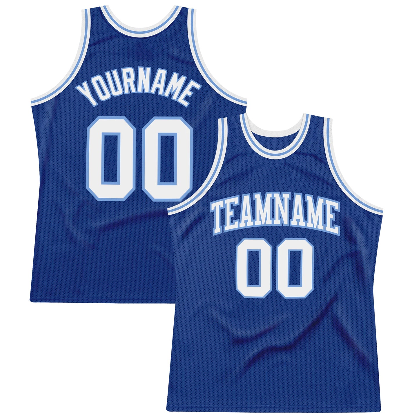 Custom Royal White-Light Blue Authentic Throwback Basketball Jersey - Sky-Custom
