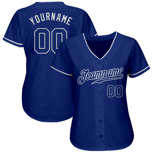 Custom Royal Royal-White Authentic Baseball Jersey - Sky-Custom