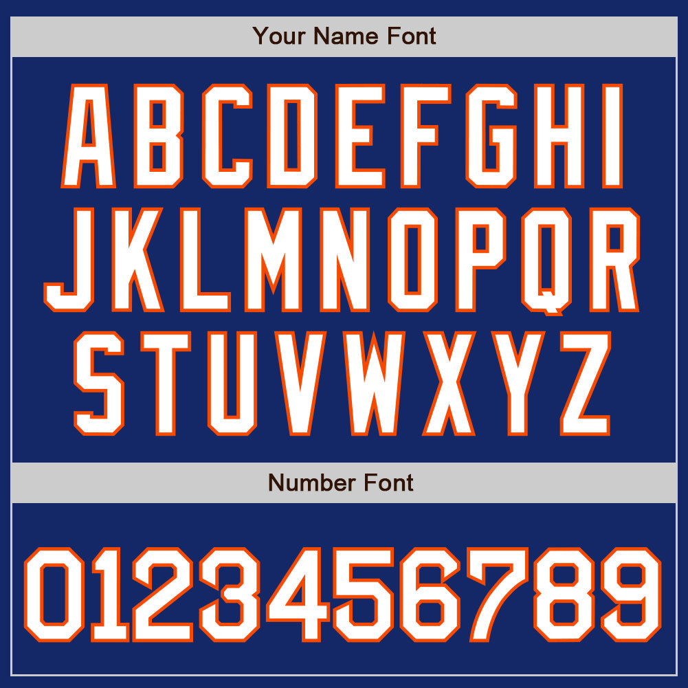 Custom Royal White-Orange Authentic Baseball Jersey - Sky-Custom