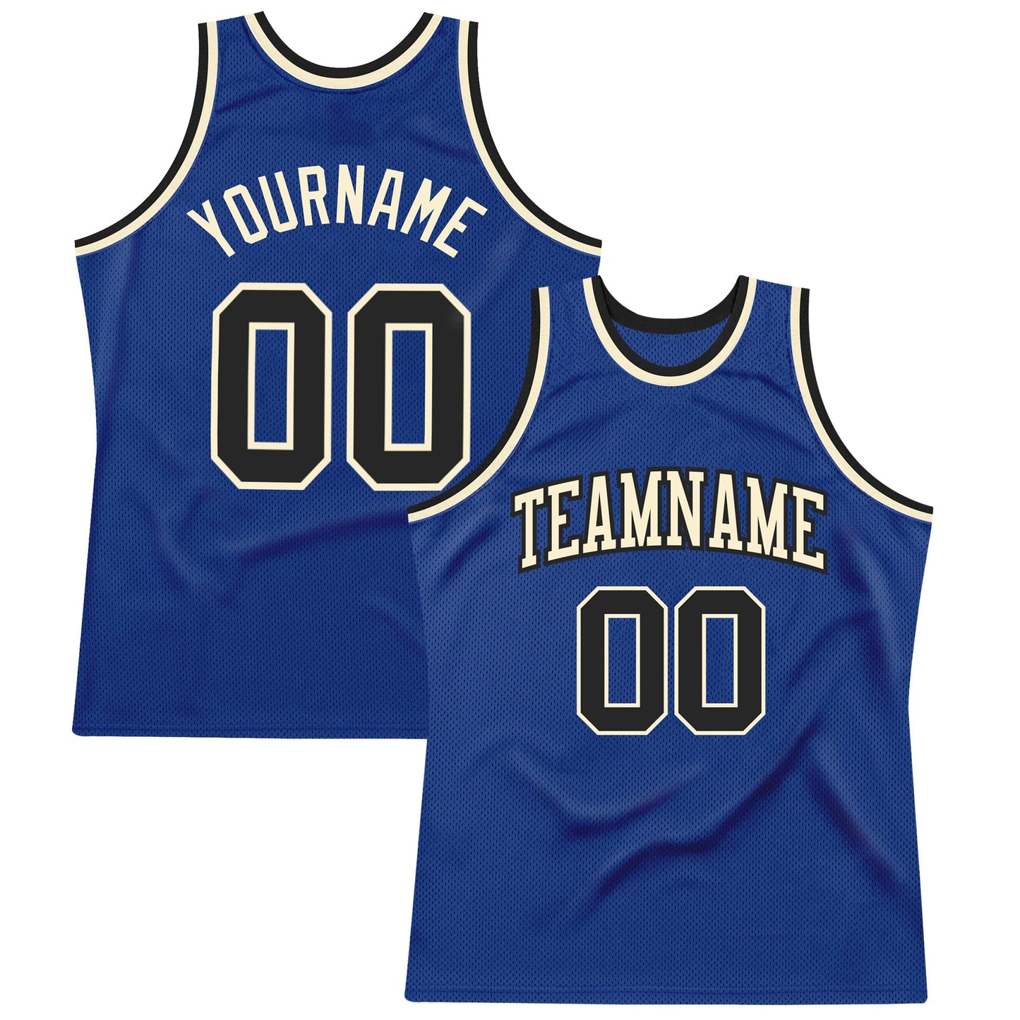 Custom Royal Black-Cream Authentic Throwback Basketball Jersey - Sky-Custom