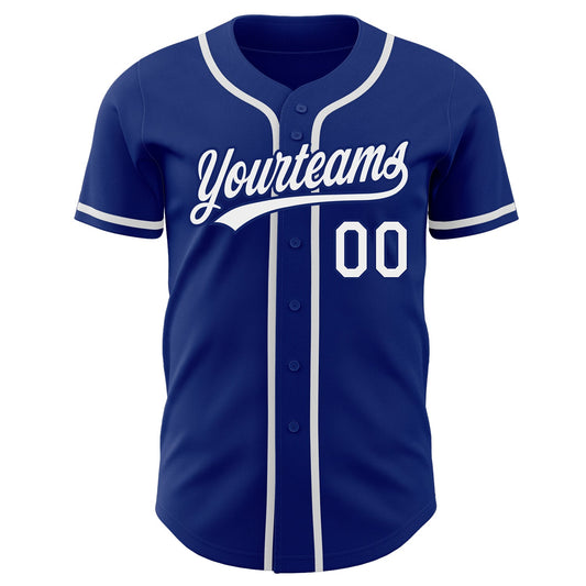Custom Royal White Authentic Baseball Jersey - Sky-Custom