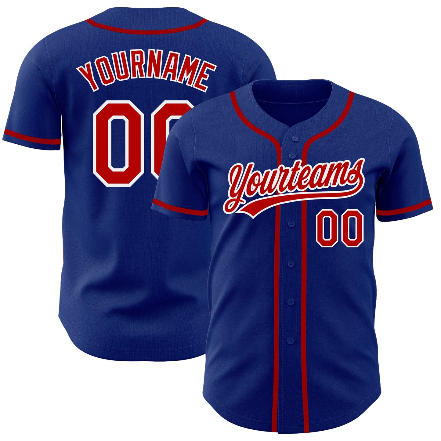 Custom Royal Red-White Authentic Baseball Jersey - Sky-Custom
