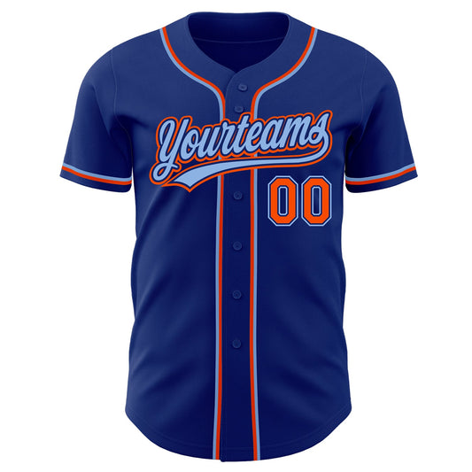 Custom Royal Orange-Light Blue Authentic Baseball Jersey - Sky-Custom