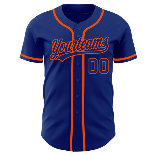 Custom Royal Royal-Orange Authentic Baseball Jersey - Sky-Custom