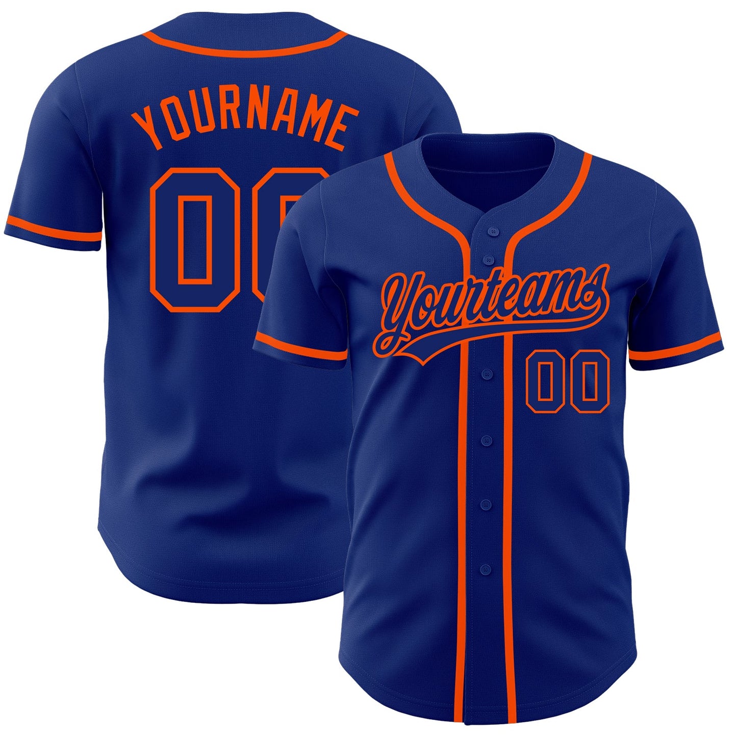 Custom Royal Royal-Orange Authentic Baseball Jersey - Sky-Custom