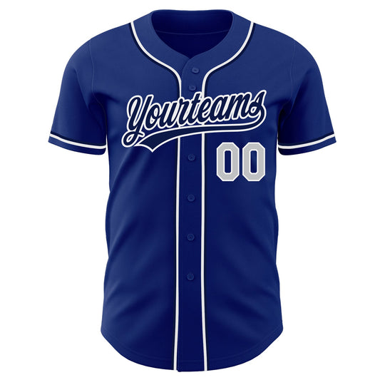 Custom Royal Gray-White Authentic Baseball Jersey - Sky-Custom