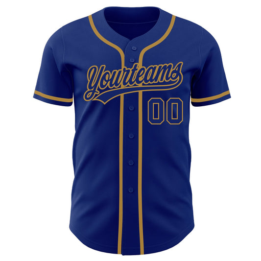 Custom Royal Royal-Old Gold Authentic Baseball Jersey - Sky-Custom