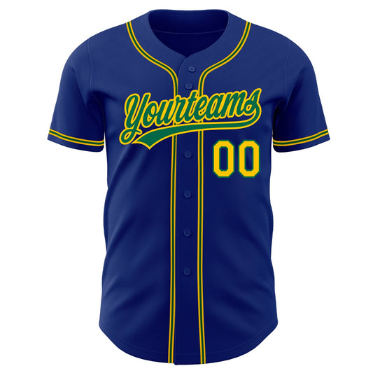 Custom Royal Gold-Kelly Green Authentic Baseball Jersey - Sky-Custom
