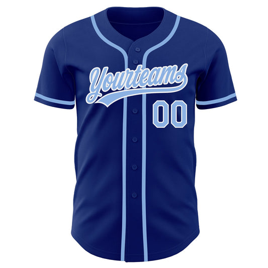 Custom Royal Light Blue-White Authentic Baseball Jersey - Sky-Custom
