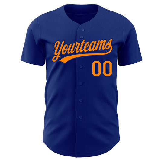 Custom Royal Bay Orange Authentic Baseball Jersey - Sky-Custom