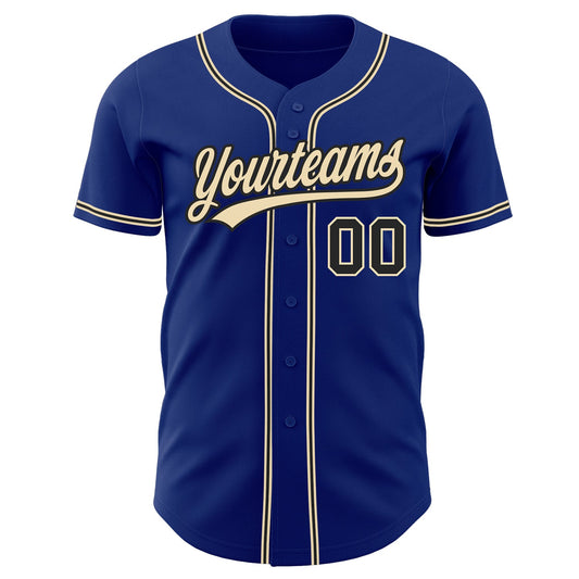 Custom Royal Black-City Cream Authentic Baseball Jersey - Sky-Custom