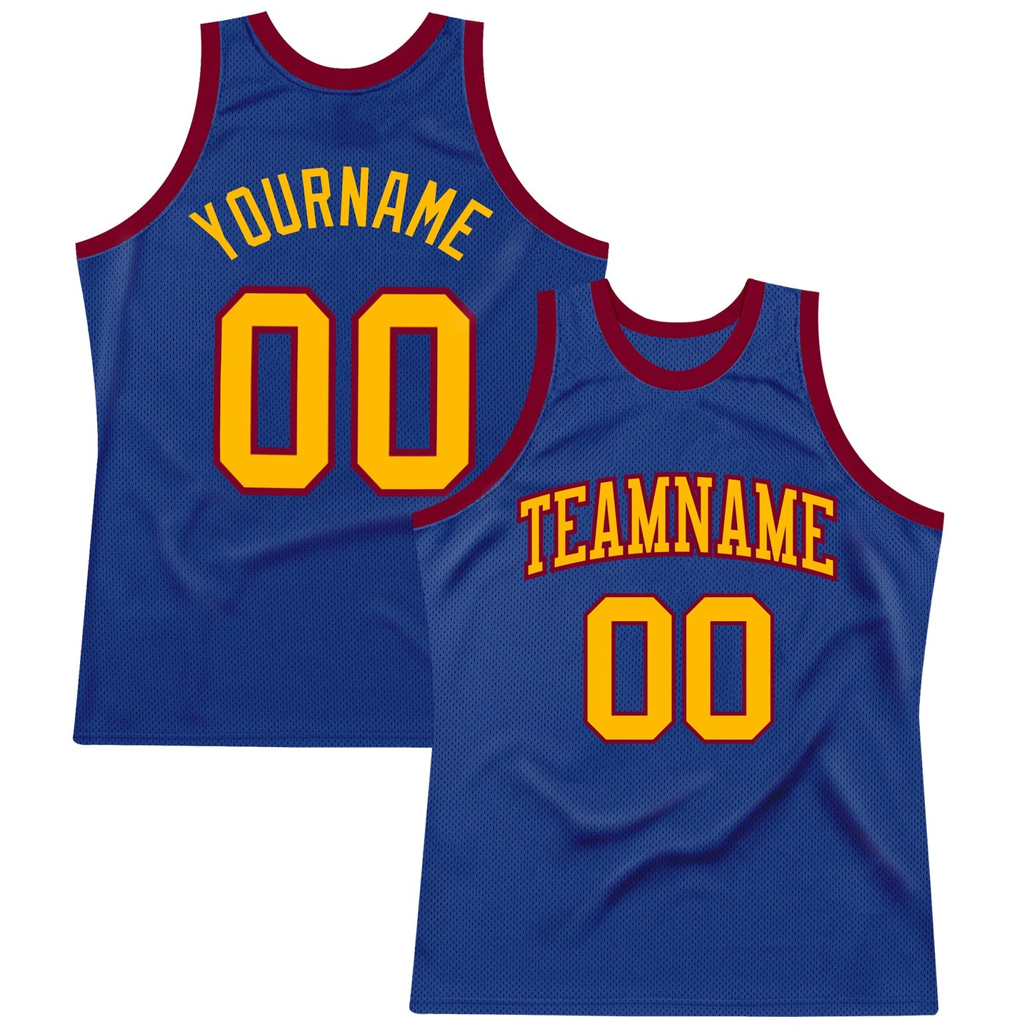 Custom Royal Gold-Maroon Authentic Throwback Basketball Jersey - Sky-Custom