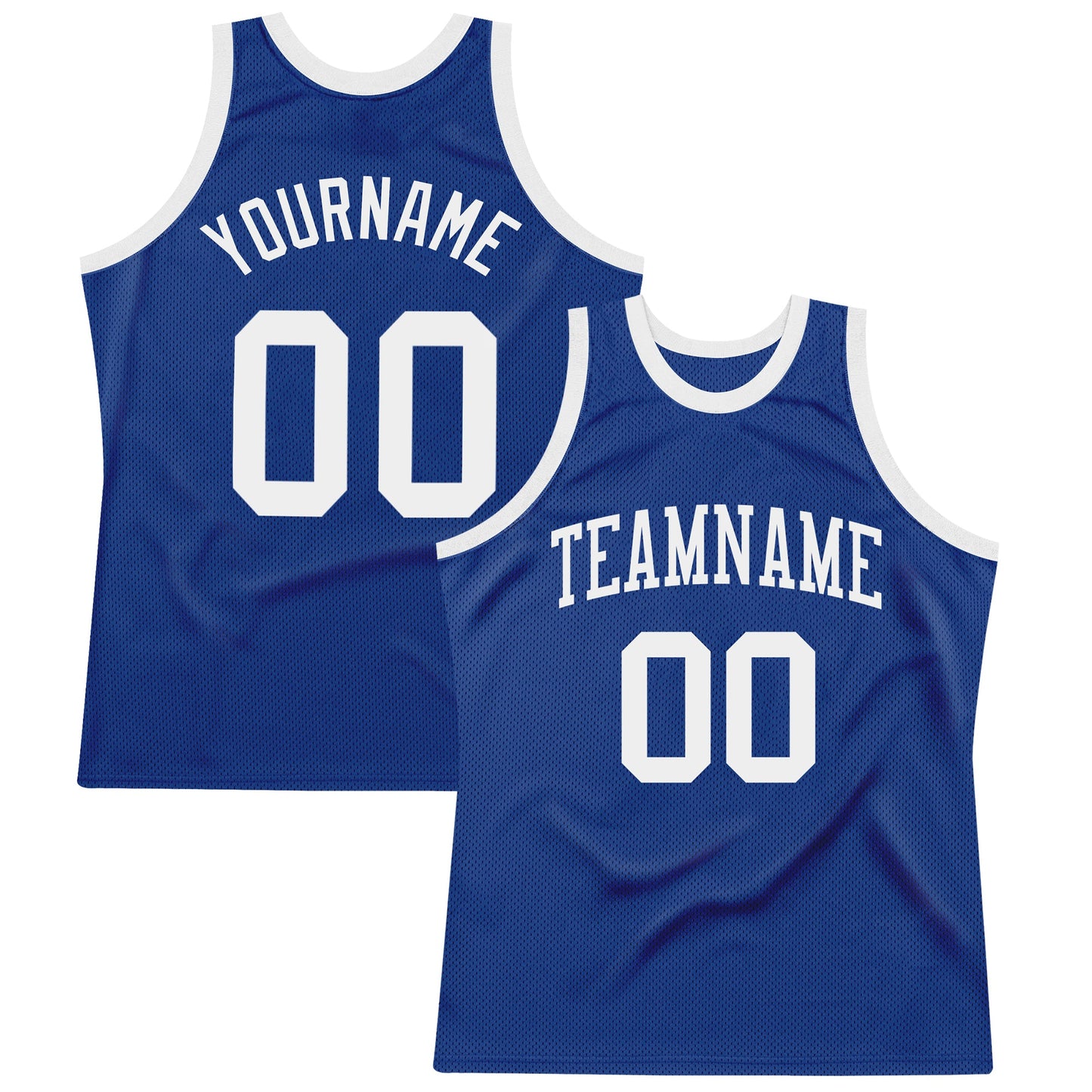 Custom Royal White Authentic Throwback Basketball Jersey - Sky-Custom