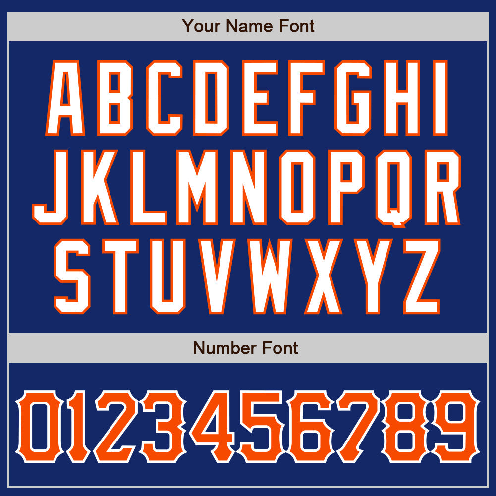 Custom Royal Orange-White Authentic Baseball Jersey - Sky-Custom