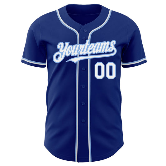 Custom Royal White-Light Blue Authentic Baseball Jersey - Sky-Custom