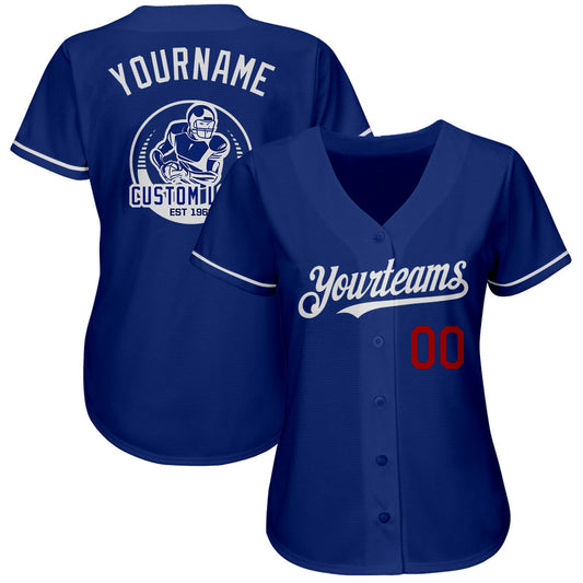 Custom Royal Red-White Authentic Baseball Jersey - Sky-Custom