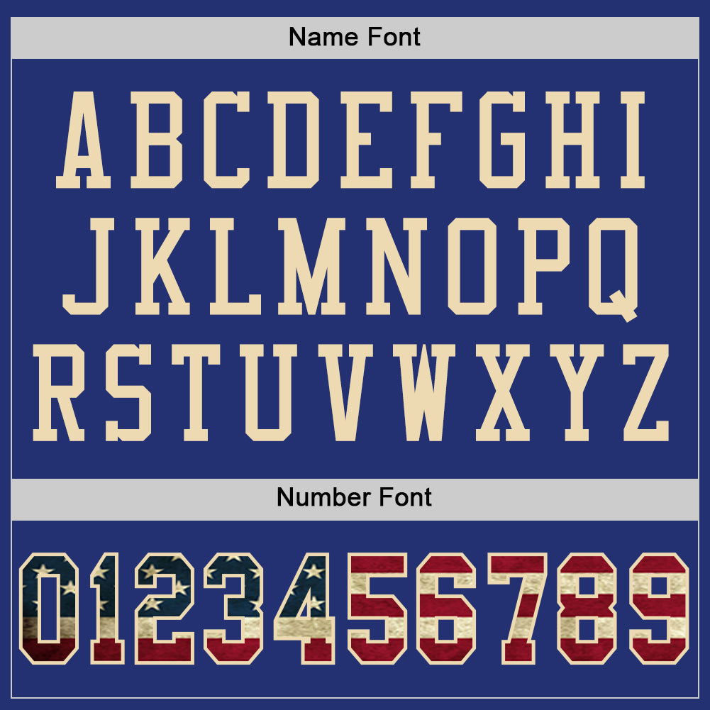 Custom Royal Vintage USA Flag-City Cream Mesh Authentic Football Jersey - Sky-Custom