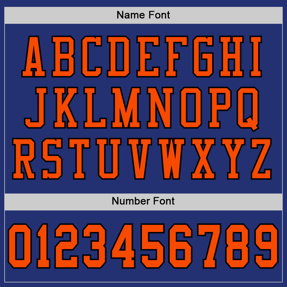 Custom Royal Orange-Black Mesh Authentic Football Jersey - Sky-Custom