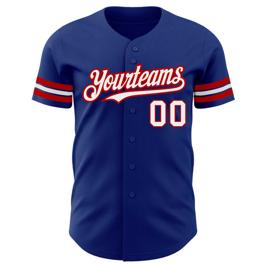 Custom Royal White-Red Authentic Baseball Jersey - Sky-Custom