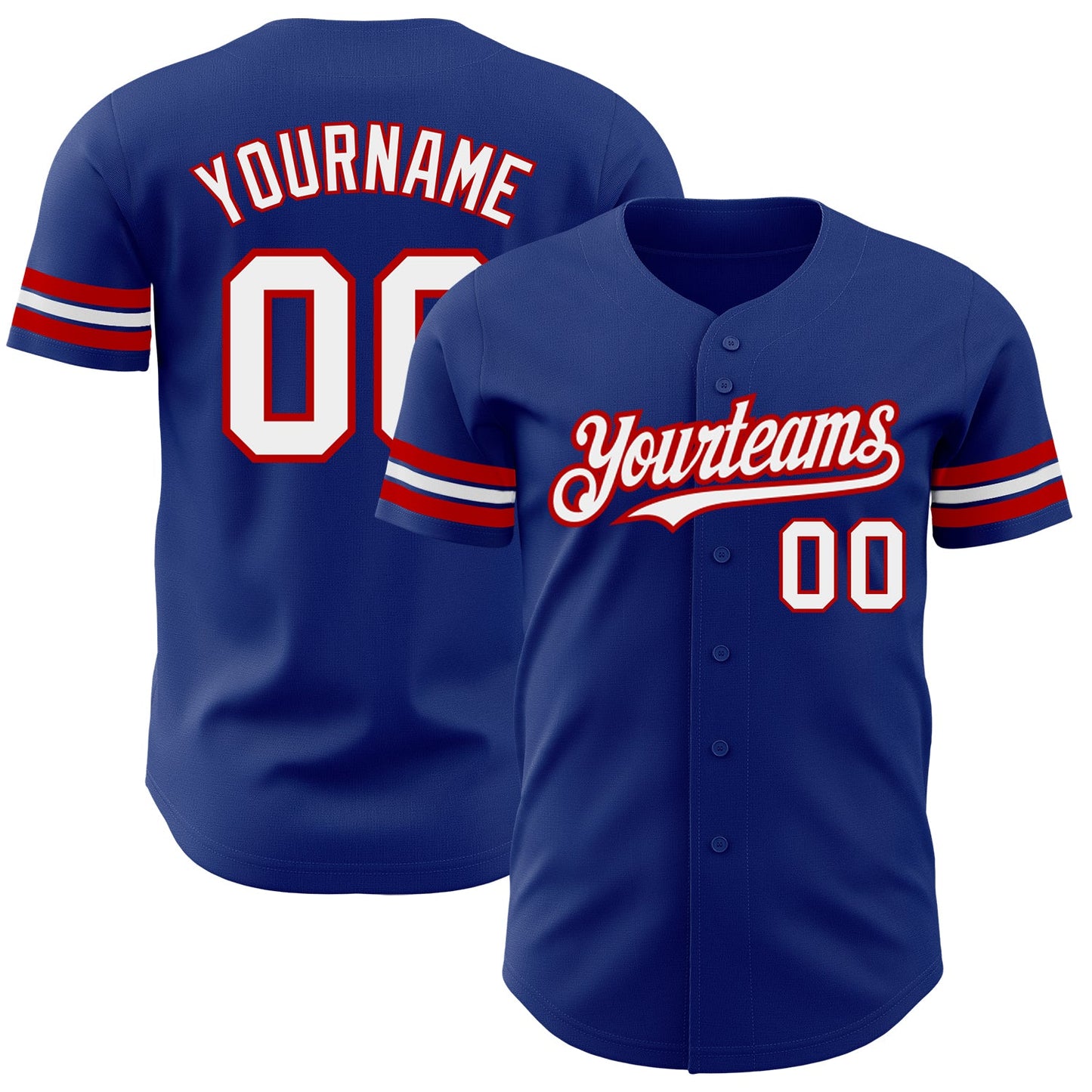 Custom Royal White-Red Authentic Baseball Jersey - Sky-Custom