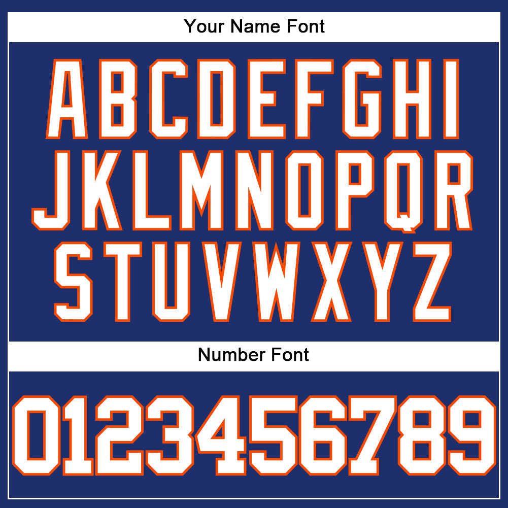 Custom Royal White-Orange Authentic Baseball Jersey - Sky-Custom