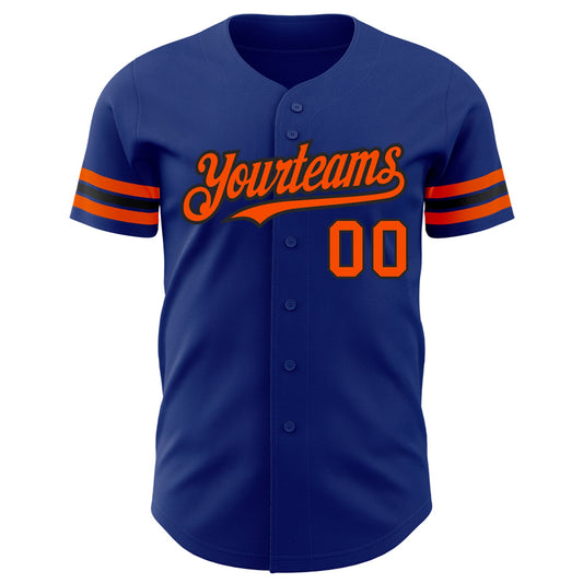 Custom Royal Orange-Black Authentic Baseball Jersey - Sky-Custom