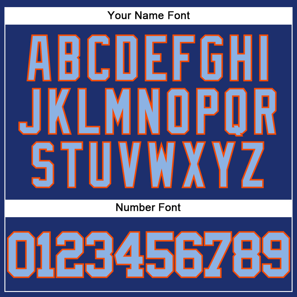 Custom Royal Light Blue-Orange Authentic Baseball Jersey - Sky-Custom