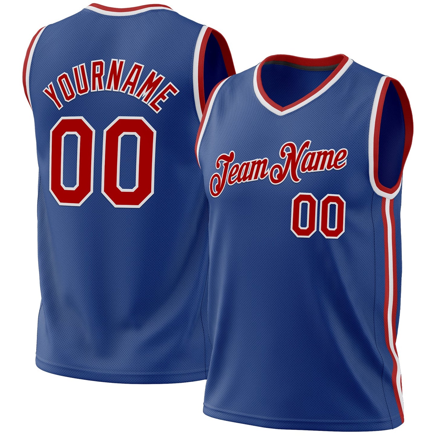 Custom Royal Red-White Authentic Throwback Basketball Jersey - Sky-Custom