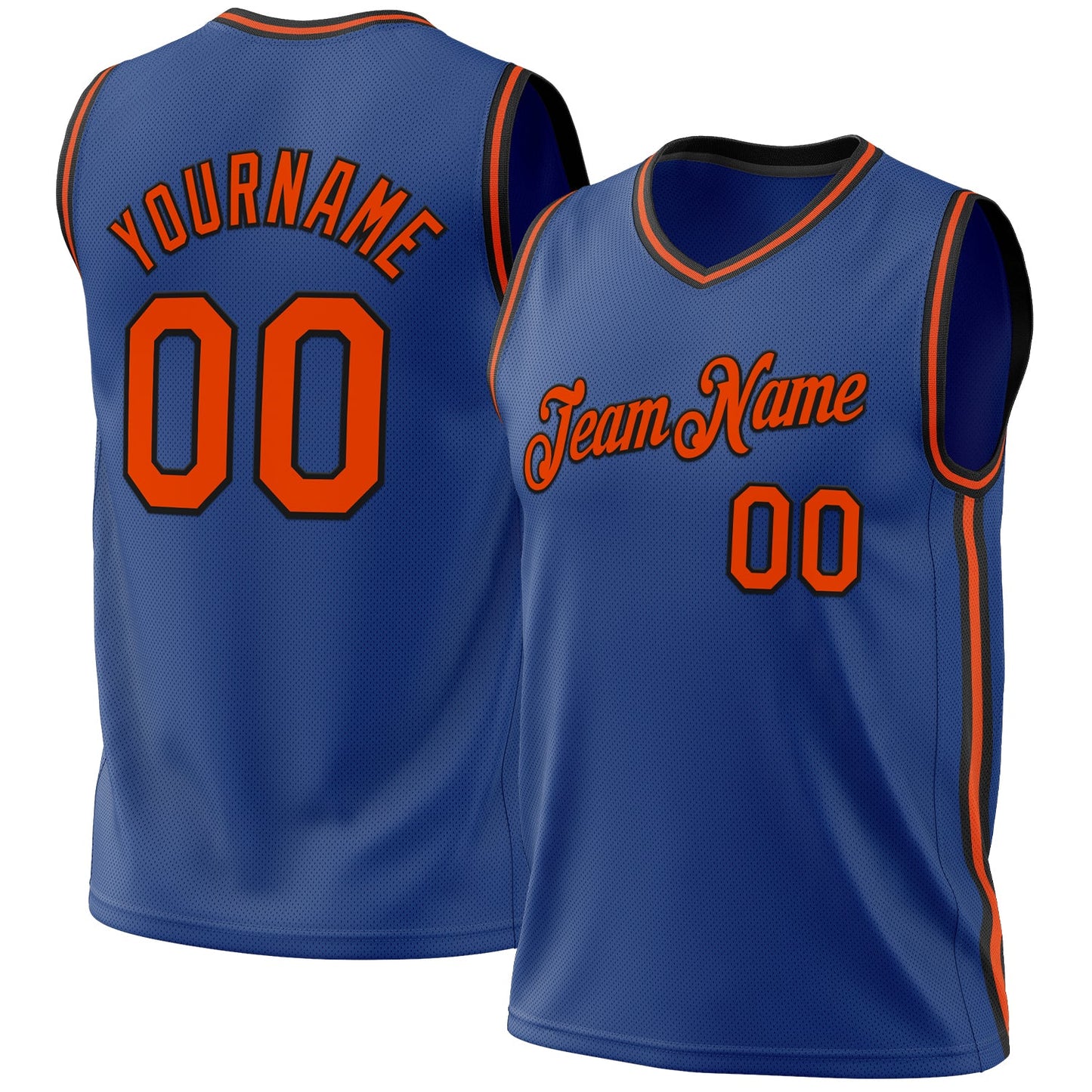 Custom Royal Orange-Black Authentic Throwback Basketball Jersey - Sky-Custom