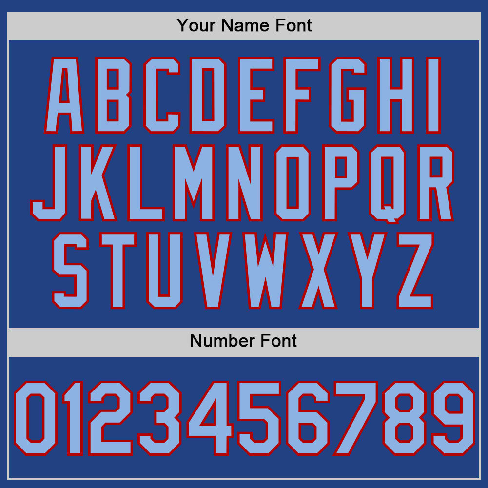 Custom Royal Light Blue-Red Mesh Authentic Throwback Baseball Jersey - Sky-Custom