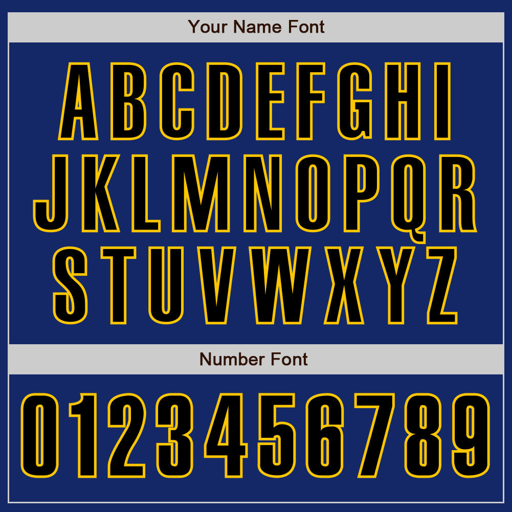 Custom Royal Black-Yellow Authentic Baseball Jersey - Sky-Custom