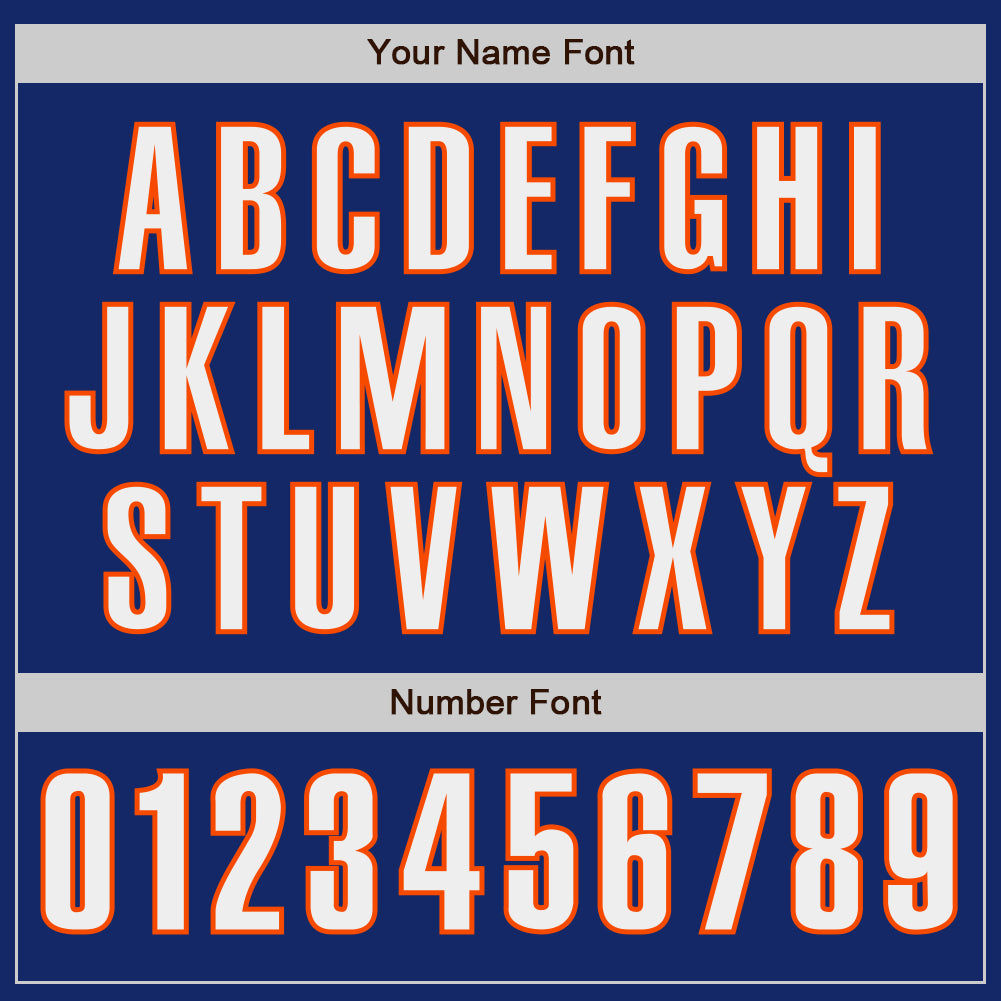 Custom Royal White-Orange Authentic Baseball Jersey - Sky-Custom