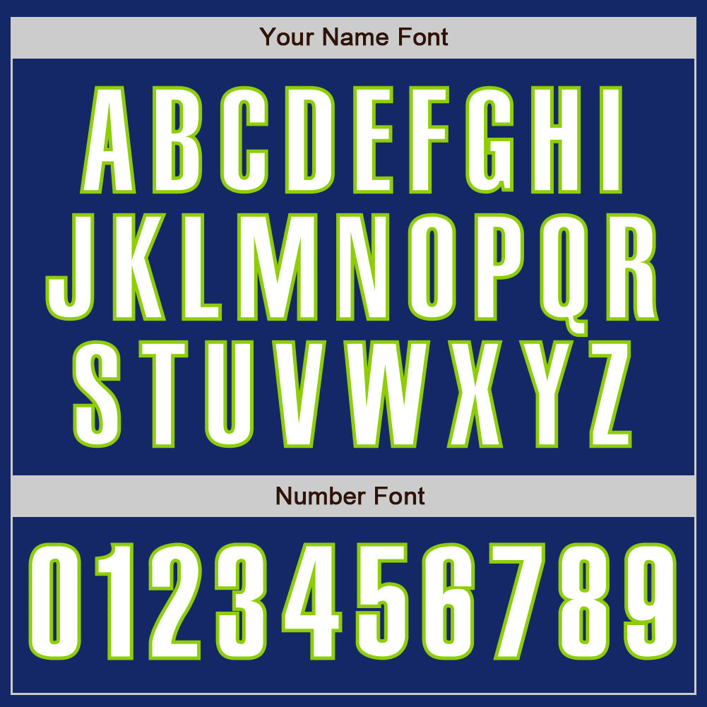 Custom Royal White-Neon Green Authentic Baseball Jersey - Sky-Custom