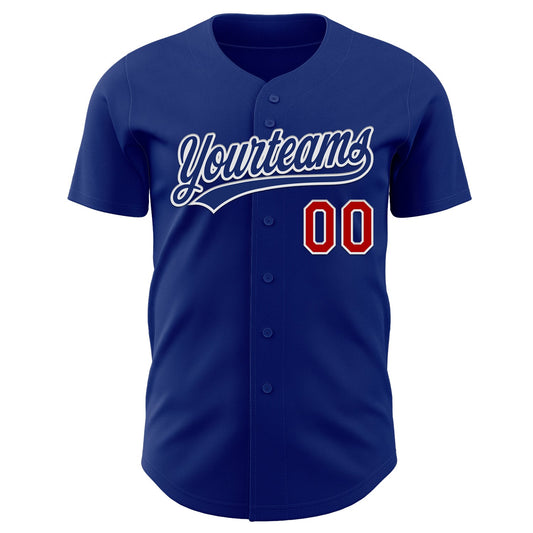 Custom Royal Red-White Authentic Baseball Jersey - Sky-Custom
