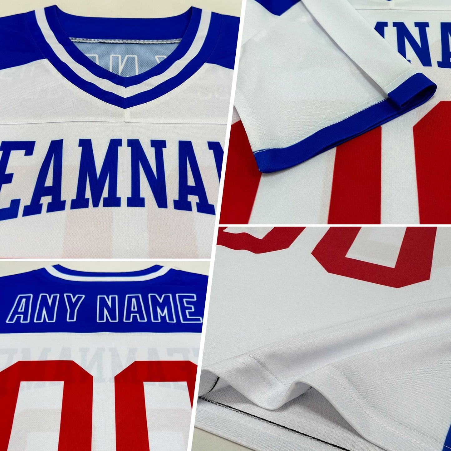 Custom Royal Kelly Green-White Mesh Authentic Football Jersey - Sky-Custom