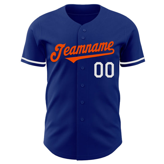 Custom Royal Orange-White Authentic Baseball Jersey - Sky-Custom