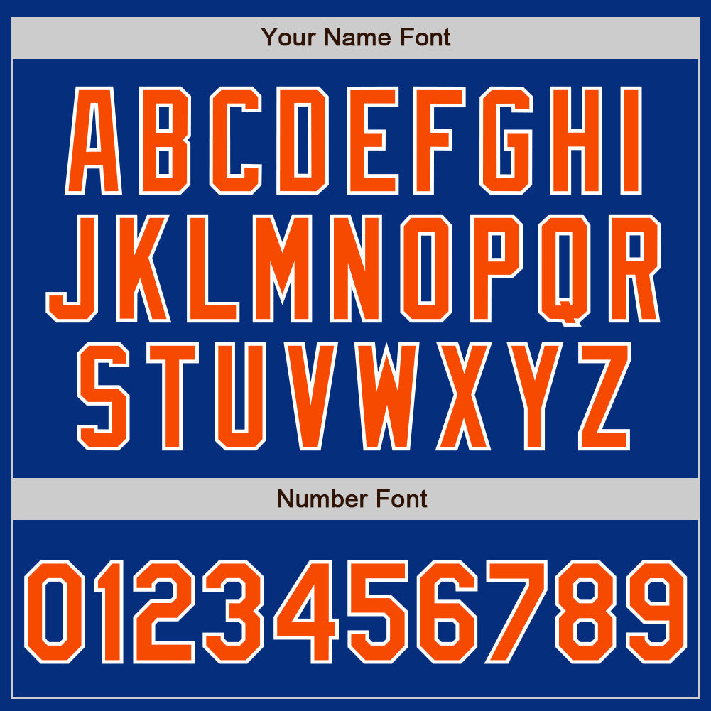 Custom Royal Orange-White Authentic Baseball Jersey - Sky-Custom