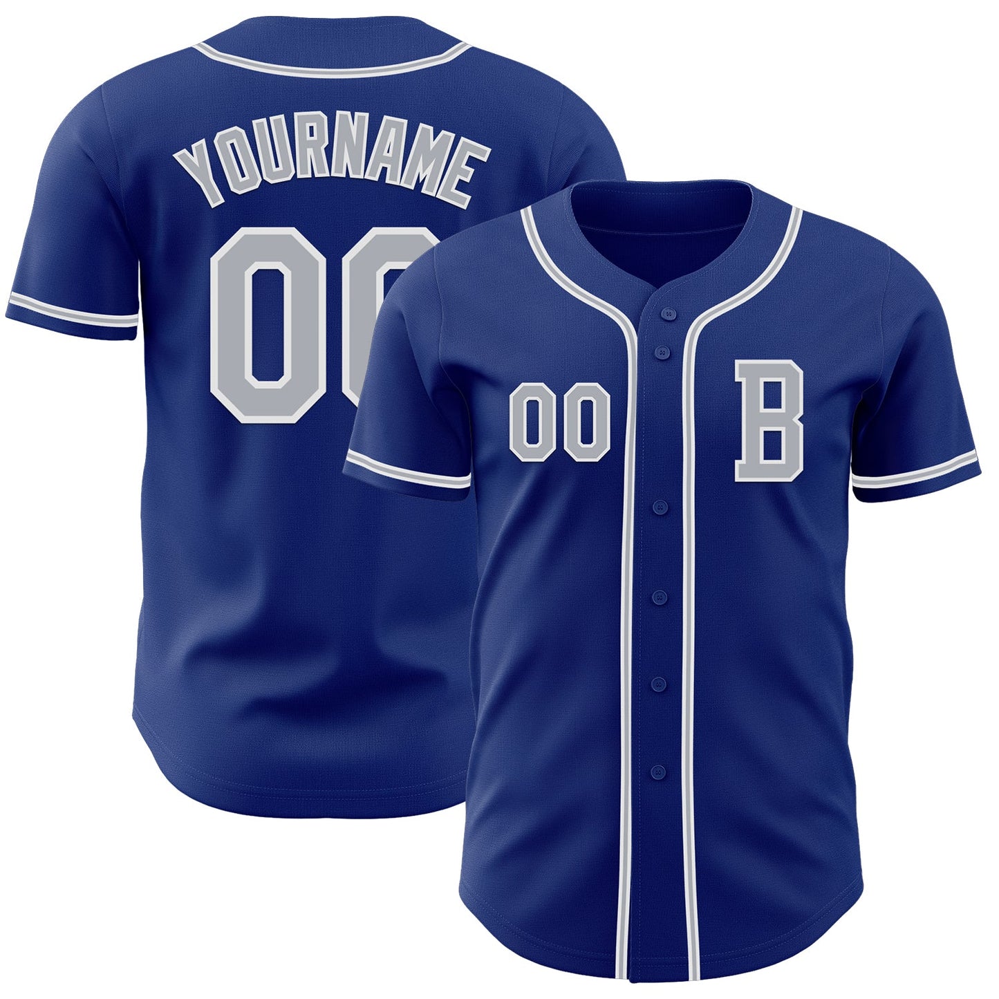 Custom Royal Gray-White Authentic Baseball Jersey - Sky-Custom