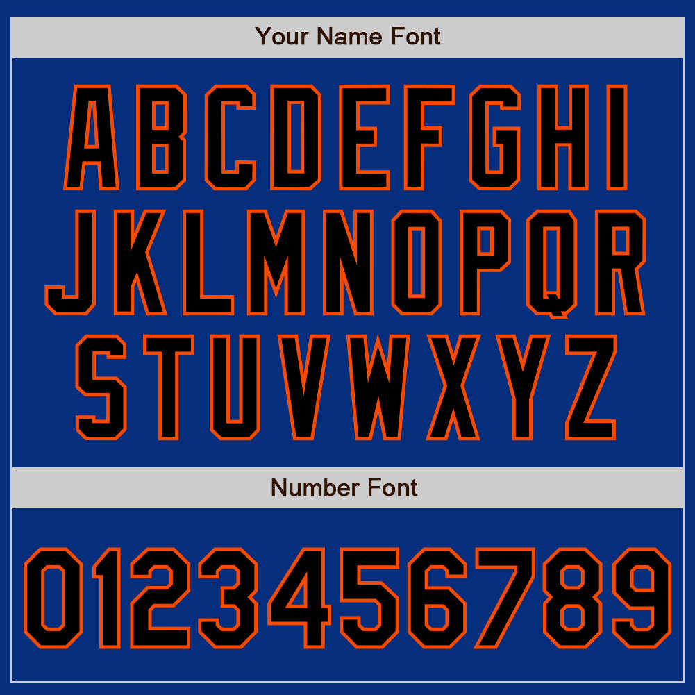 Custom Royal Black-Orange Authentic Baseball Jersey - Sky-Custom