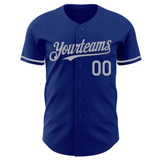 Custom Royal Gray Authentic Baseball Jersey - Sky-Custom