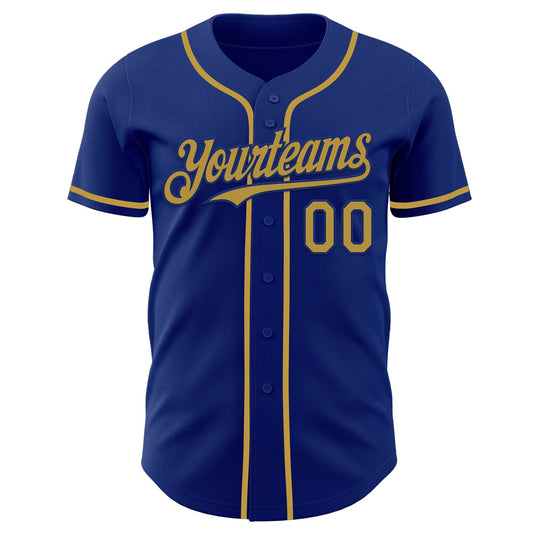 Custom Royal Old Gold Authentic Baseball Jersey - Sky-Custom