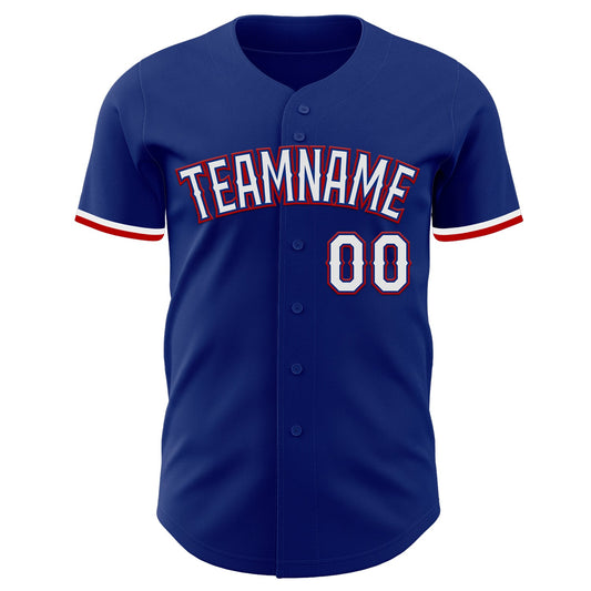 Custom Royal White-Red Authentic Baseball Jersey - Sky-Custom